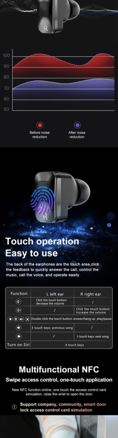 N18 smart watch tws two in one bluetooth local playback nfc