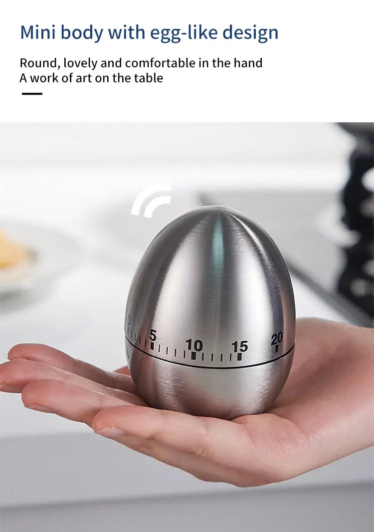 Creative stainless steel kitchen timer egg apple timer