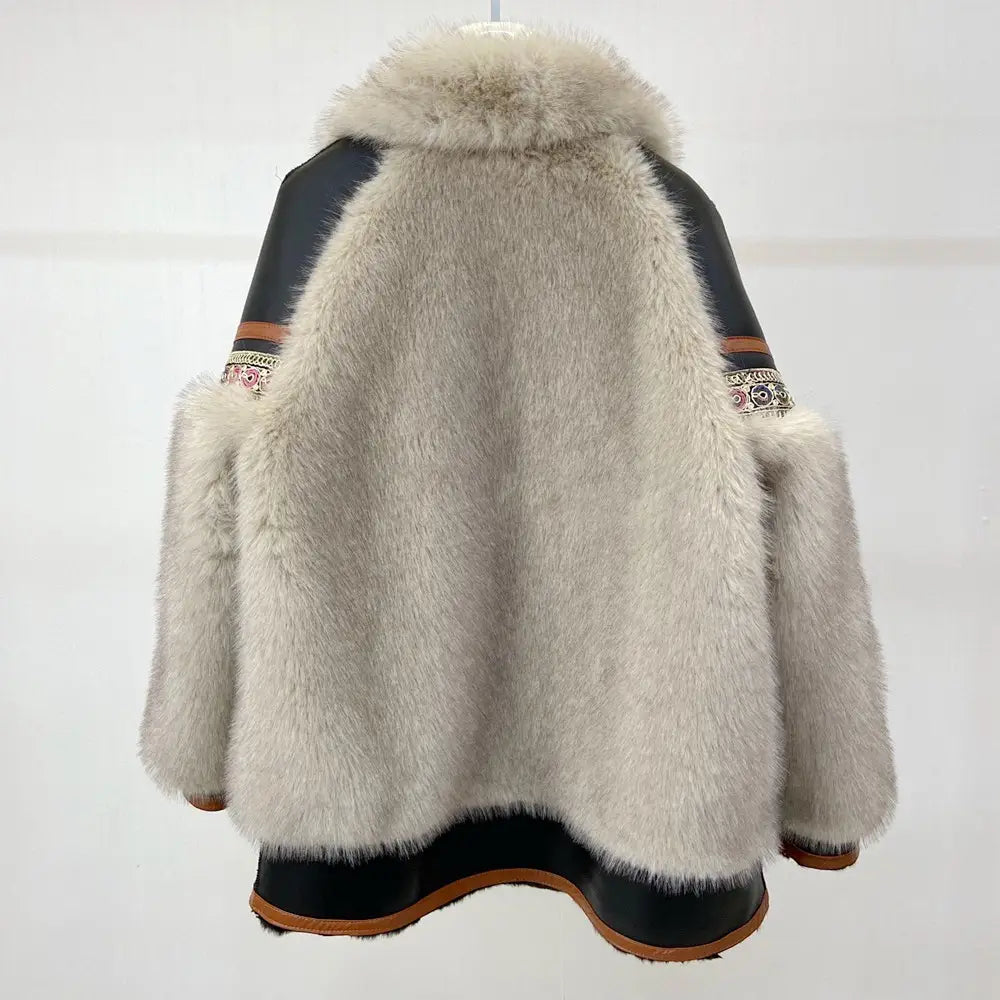 Faux fur jacket women’s temperament jacket