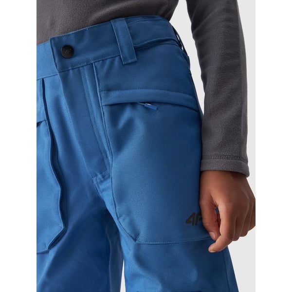 4F Jr Ski Pants for Boys with NeoDry 8000 Membrane, Adjustable Fit, and Zipped Pockets - Blue - Nexellus