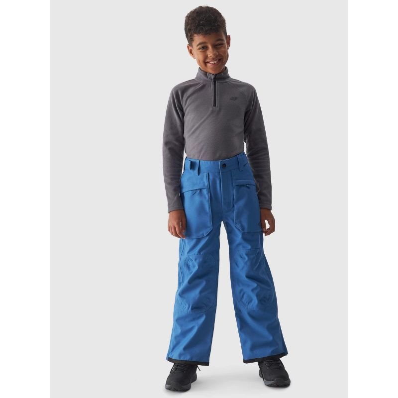 4F Jr Ski Pants for Boys with NeoDry 8000 Membrane, Adjustable Fit, and Zipped Pockets - Blue - Nexellus