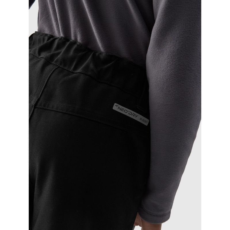 4F Junior Ski Pants with NeoDry 8000 Membrane, Adjustable Fit, and Zipped Pockets - Black - Nexellus