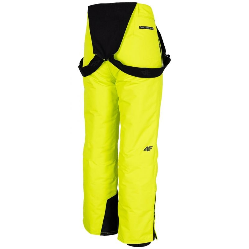 4F Kids Juicy Green Ski Pants HJZ22 JSPMN001 45S with Adjustable Suspenders and Snow Stoppers - Nexellus