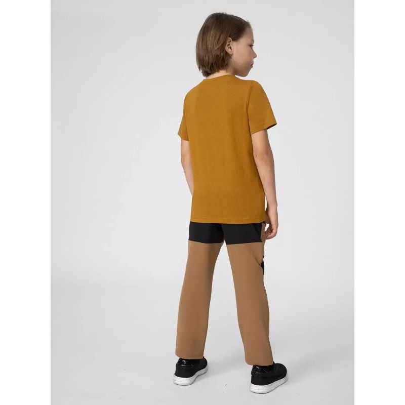 4F Kids' Lightweight Trekking Trousers With Pockets, Breathable Fabric, Beige - Brown - Nexellus