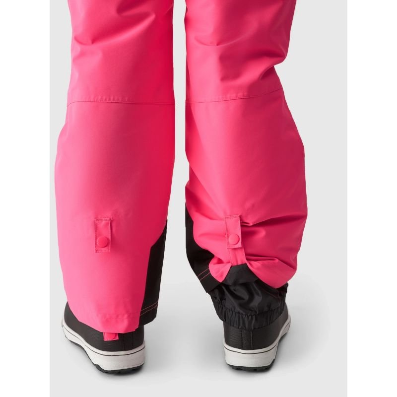 4F Kids Pink Ski Pants with Suspenders, NeoDry 8000 Membrane, Insulated, Zippered Legs - Nexellus