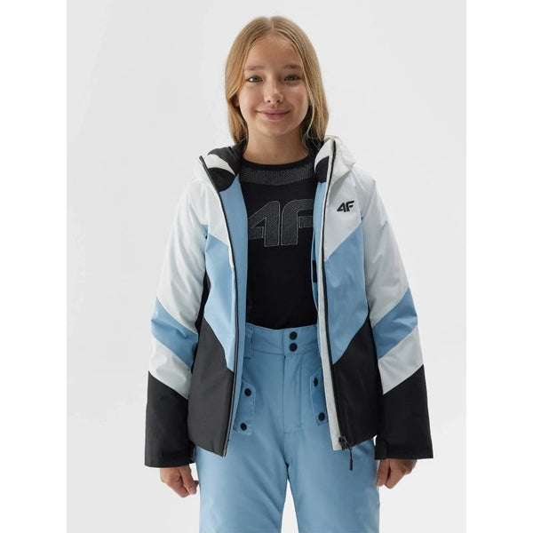 4F Kids Ski Pants With Suspenders, NeoDry 8000 Membrane, Insulated, Blue, Waterproof - Nexellus