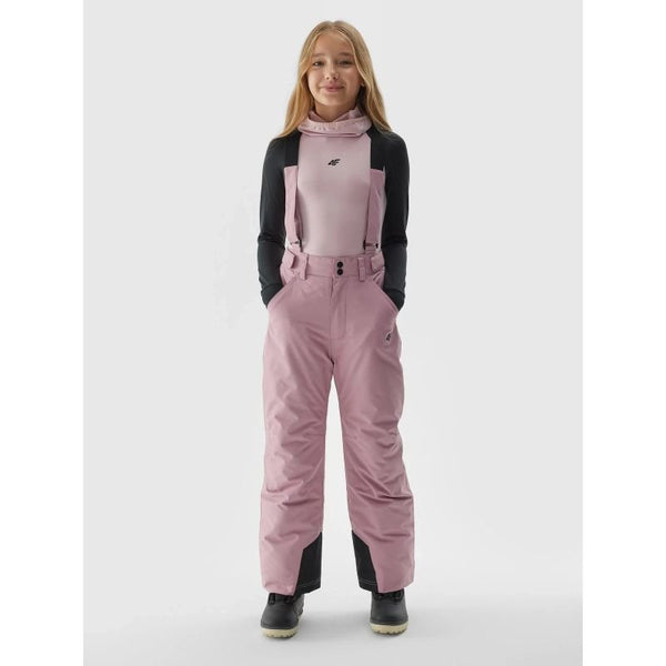 4F Kids Ski Pants With Suspenders, NeoDry 8000 Membrane, Insulated & Water Resistant, Pink - Nexellus