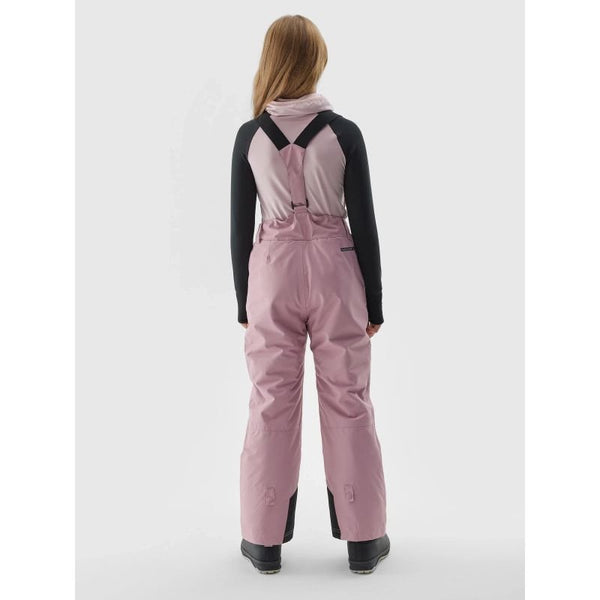 4F Kids Ski Pants With Suspenders, NeoDry 8000 Membrane, Insulated & Water Resistant, Pink - Nexellus