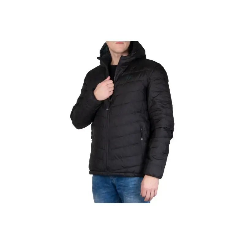 4F M434 Men's Double - Sided Down Jacket With Hood, Synthetic Insulation, DWR Coating, Khaki/Black - Nexellus