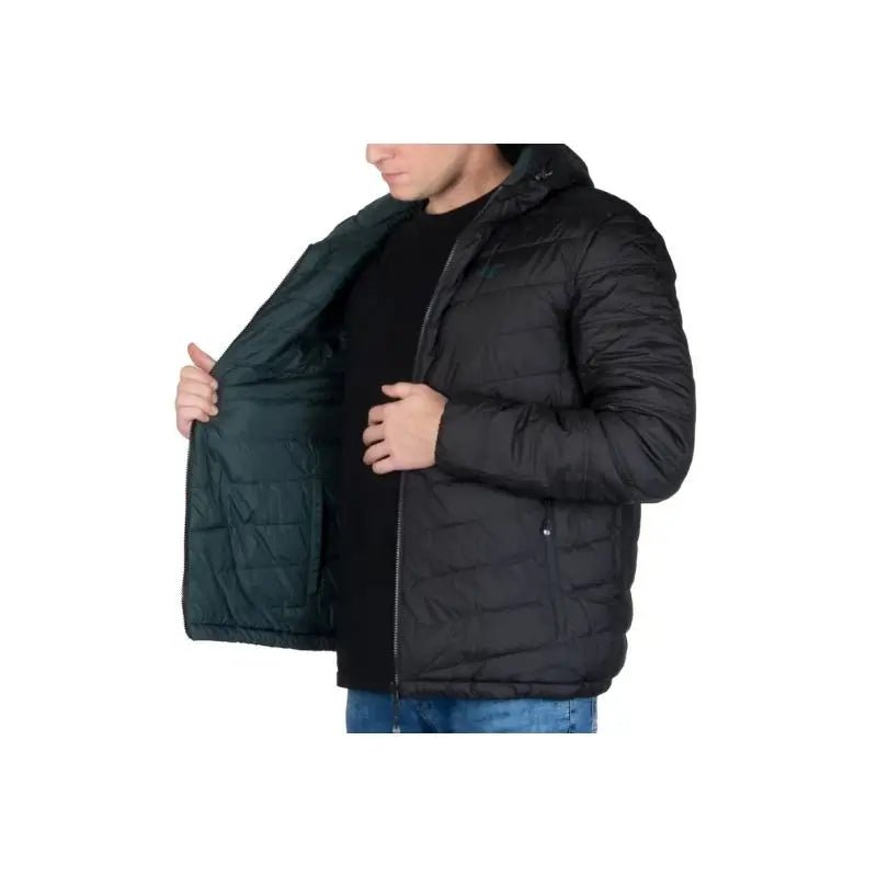 4F M434 Men's Double - Sided Down Jacket With Hood, Synthetic Insulation, DWR Coating, Khaki/Black - Nexellus