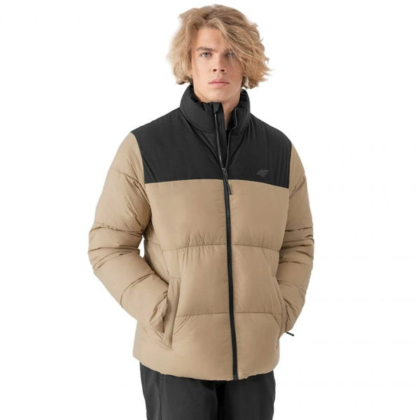 4F Men’s Beige Jacket H4Z21 KUMP009 83S - Thermal Comfort, Water - Repellent, Synthetic Down Fill - Nexellus