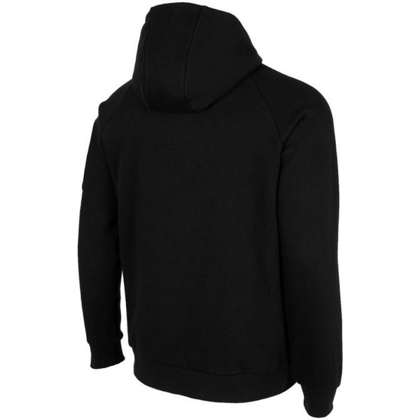 4F Men's Black H4Z22 BLM022 20S Sweatshirt with Hood, Zipper Pocket, Soft Cotton Blend - Nexellus