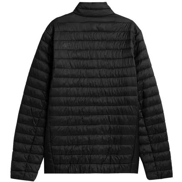 4F Men's Black Winter Jacket H4Z21 - KUMP003 - Hoodless, Zippered Pockets, Synthetic Fill - Nexellus