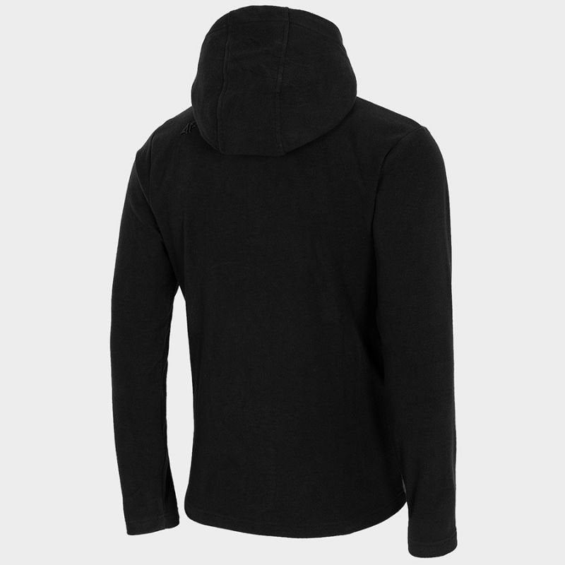 4F Men's Black Zipped Hoodie Sweatshirt with Warm Technology, Elastic Cuffs, and Pockets H4Z22 - PLM351 - Nexellus