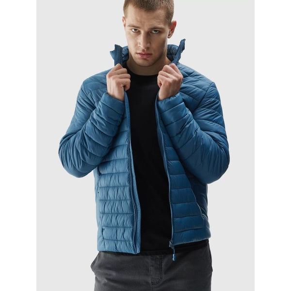 4F Men's Blue Down Jacket M239, 100% Recycled Polyester Filling, Windproof, 2 Zippered Pockets - Nexellus