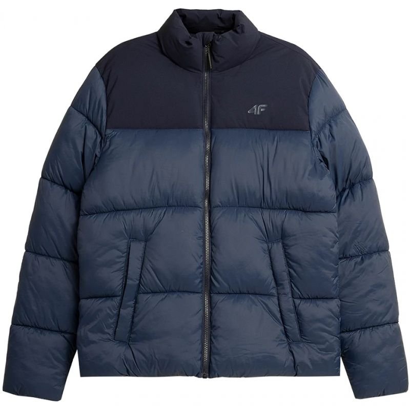 4F Men's Blue Jacket H4Z21 - KUMP009 - Water - Repellent, Thermal Comfort, Adjustable Hem, Synthetic Down Filling - Nexellus