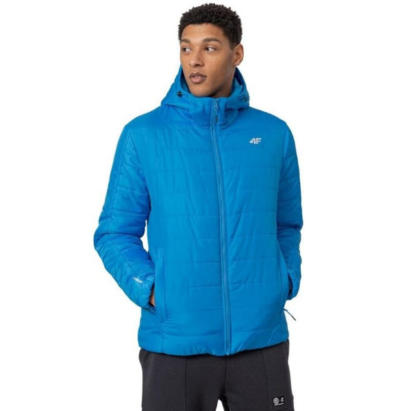 4F Men's Blue Ultralight Jacket H4Z22KUMP00633S with PrimaLoft® Insulation and Packable Design - Nexellus