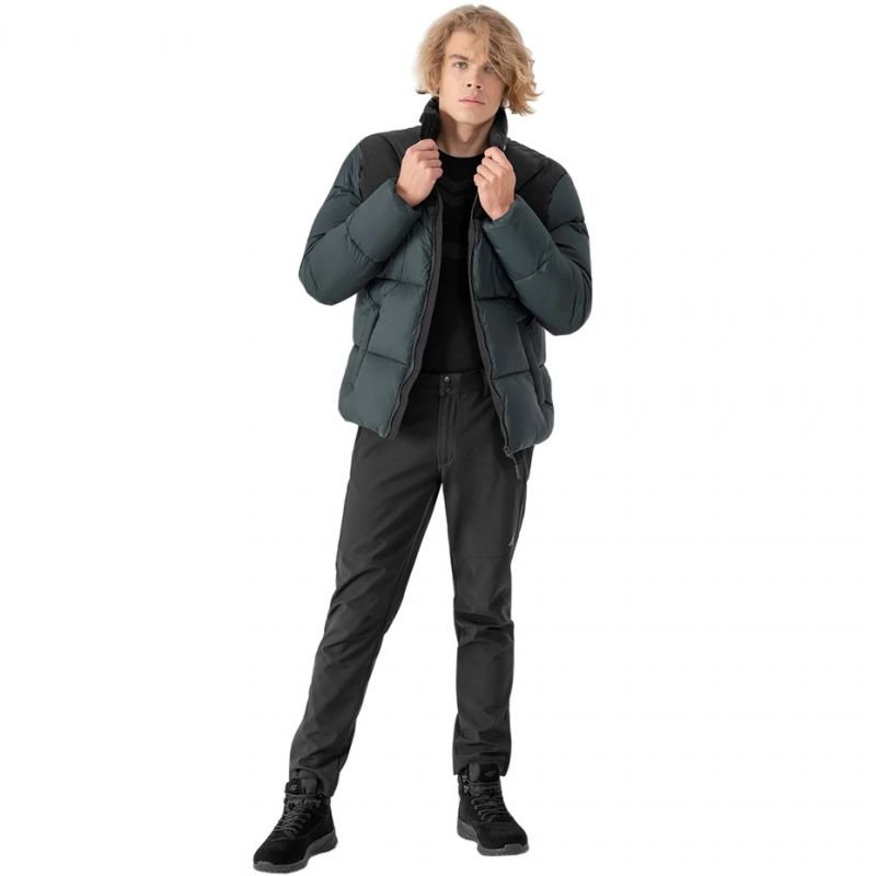 4F Men's Dark Green Jacket H4Z21 - KUMP009, Water - Repellent, Thermal Comfort, Elastic Cuffs - Nexellus