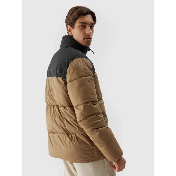 4F Men's Down Jacket 4FWAW23TDJAM348 in Brown - Loose Cut with Velcro Pocket for Everyday Use - Nexellus