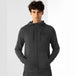 4F Men's Graphite Zipped Hoodie Sweatshirt with Hood and Pockets, Model NOSH4 - BLM35323M - Nexellus