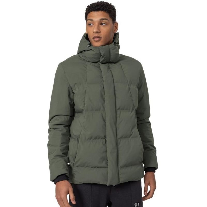 4F Men's Green Jacket H4Z22KUMP00744S with Thermal Comfort, Adjustable Hood & Water - Resistant Fabric - Nexellus