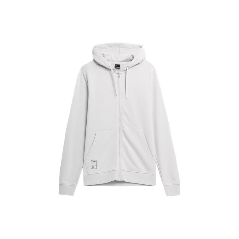 4F Men's Hoodie Sweatshirt 4FSS23TSWSM267 Warm Light Gray Zipper Fastened With Hood - Nexellus