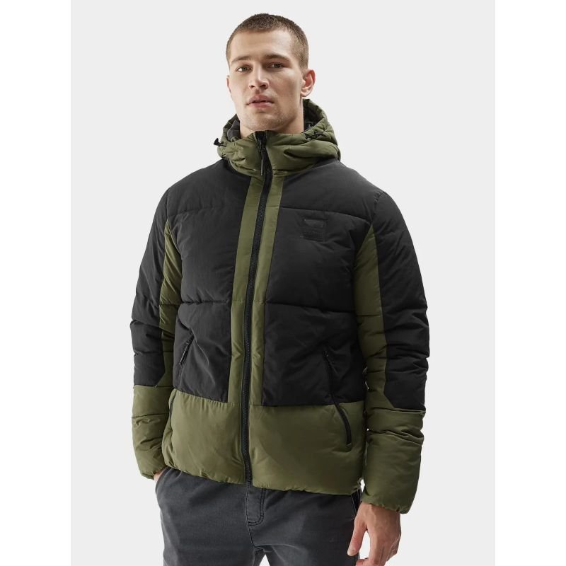 4F Men's Insulated Jacket 4FAW23TDJAM244 - 45S - Stylish, Comfortable, Urban Black/Green Outerwear - Nexellus