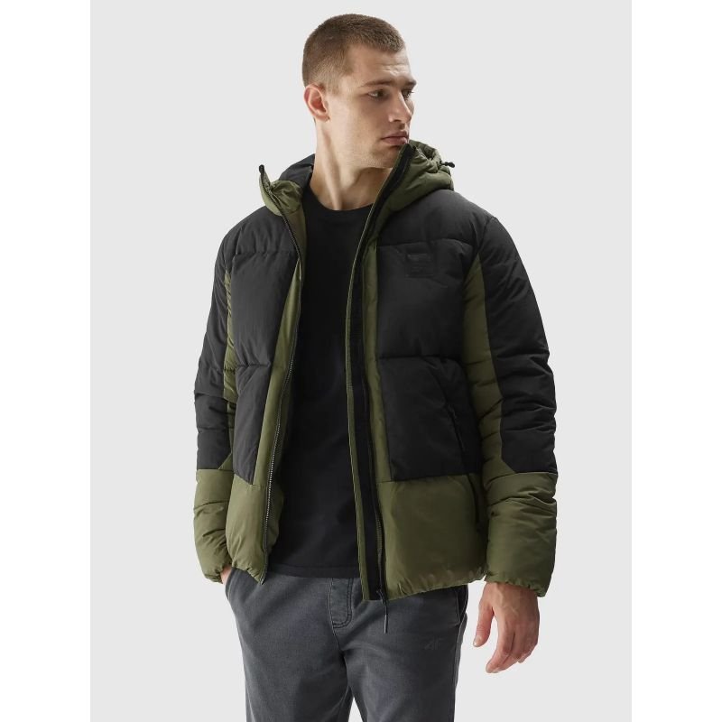 4F Men's Insulated Jacket 4FAW23TDJAM244 - 45S - Stylish, Comfortable, Urban Black/Green Outerwear - Nexellus