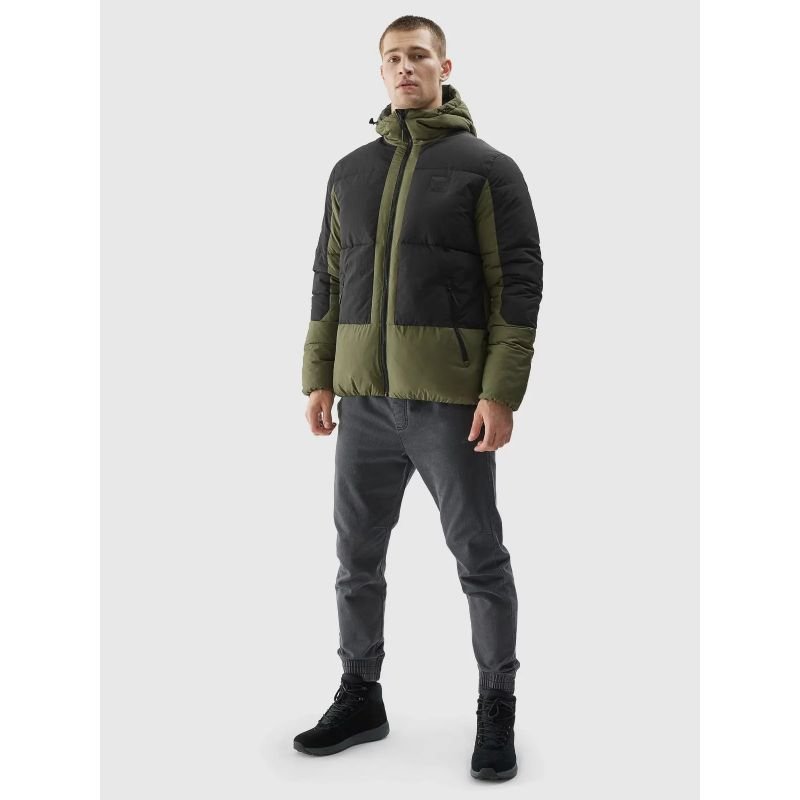 4F Men's Insulated Jacket 4FAW23TDJAM244 - 45S - Stylish, Comfortable, Urban Black/Green Outerwear - Nexellus