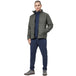 4F Men's Khaki Jacket H4Z22 KUMP003 43S - Water - Repellent, Synthetic Down Filling, Stand - Up Collar - Nexellus