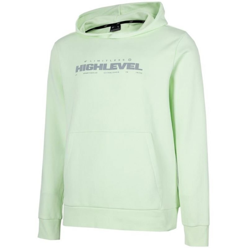 4F Men's Mint Hoodie Sweatshirt H4Z22 BLM015 47S, Organic Cotton, Kangaroo Pocket, Comfortable Fit - Nexellus