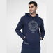 4F Men's Navy Blue Hoodie Sweatshirt, Pullover Style, Front Pocket, Cotton Polyester Blend - Nexellus