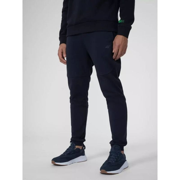 4F Men's Navy Blue Sweatpants with Pockets, Belt Adjustment & Freedom of Movement - 4FSS23TTROM143 - 31S - Nexellus