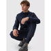 4F Men's Navy Blue Zippered Hoodie Sweatshirt, Comfortable Cotton Fabric for Versatile Style - Nexellus