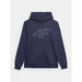 4F Men's Navy Hoodie Sweatshirt with Hood, Ribbed Cuffs, and Kangaroo Pocket - Nexellus