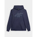 4F Men's Navy Hoodie Sweatshirt with Hood, Ribbed Cuffs, and Kangaroo Pocket - Nexellus