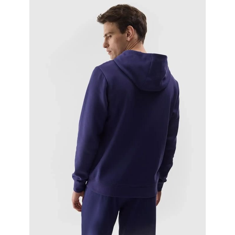 4F Men's Navy Hoodie Sweatshirt with Hood, Ribbed Cuffs, and Kangaroo Pocket - Nexellus