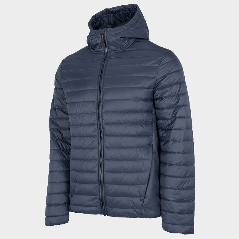 4F Men's Navy Winter Jacket H4Z22 - KUMP00430S with Built - in Hood and Lockable Pockets - Nexellus