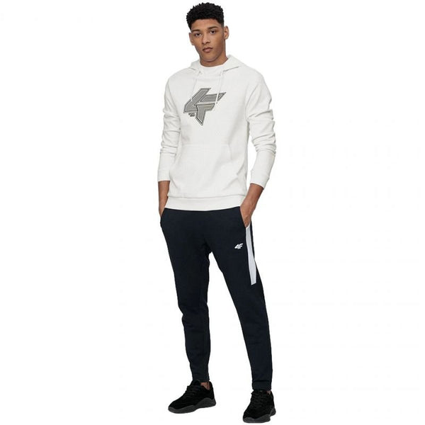 4F Men's Off - White Hoodie Sweatshirt H4L21 BLM010 11S with Kangaroo Pocket and Adjustable Hood - Nexellus