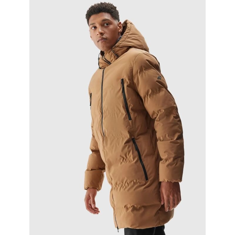 4F Men's Quilted Down Jacket 4FAW23TDJAM246 - 82S, Brown, Lightweight, Stylish, Everyday Wear - Nexellus