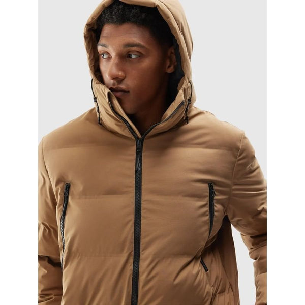 4F Men's Quilted Down Jacket 4FAW23TDJAM246 - 82S, Brown, Lightweight, Stylish, Everyday Wear - Nexellus