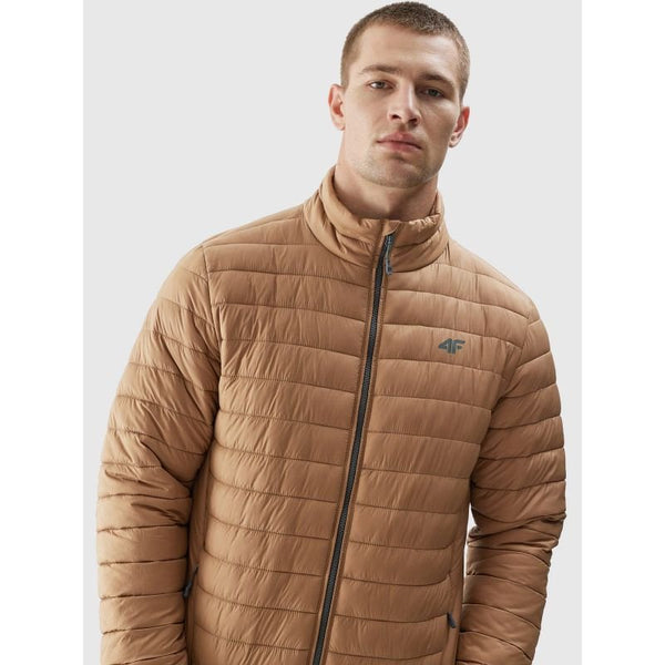 4F Men's Recycled Polyester Down Jacket M239, Lightweight, Water - Resistant, Beige/Brown - Nexellus