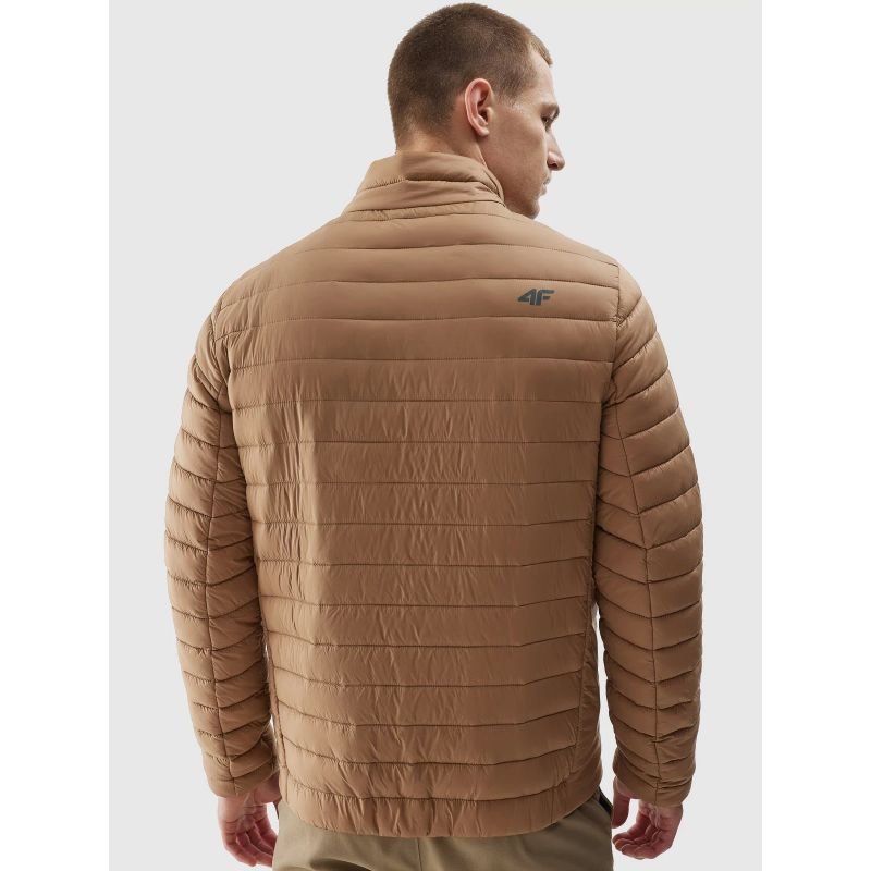 4F Men's Recycled Polyester Down Jacket M239, Lightweight, Water - Resistant, Beige/Brown - Nexellus