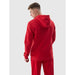 4F Men's Red Hoodie Sweatshirt With Kangaroo Pocket, Hood, Comfortable Fit, Ideal For Outdoor Activities - Nexellus