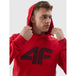 4F Men's Red Hoodie Sweatshirt With Kangaroo Pocket, Hood, Comfortable Fit, Ideal For Outdoor Activities - Nexellus