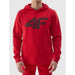 4F Men's Red Hoodie Sweatshirt With Kangaroo Pocket, Hood, Comfortable Fit, Ideal For Outdoor Activities - Nexellus