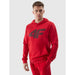 4F Men's Red Hoodie Sweatshirt With Kangaroo Pocket, Hood, Comfortable Fit, Ideal For Outdoor Activities - Nexellus