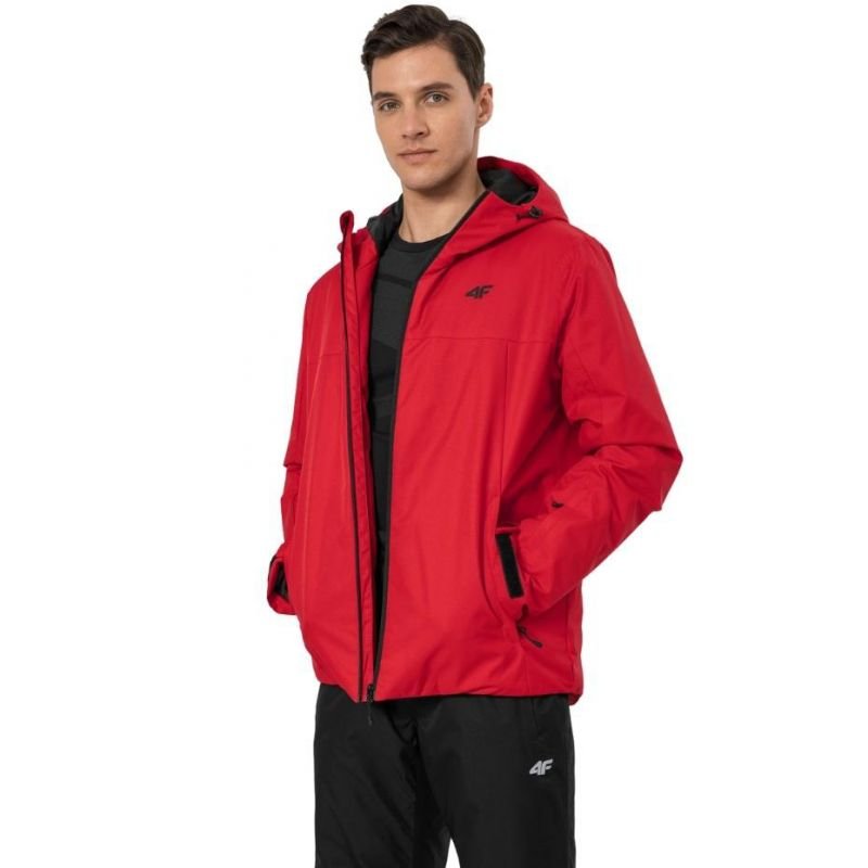 4F Men's Red Ski Jacket H4Z22 KUMN001 62S, Waterproof NeoDry 5000, Insulated with Snow Skirt - Nexellus