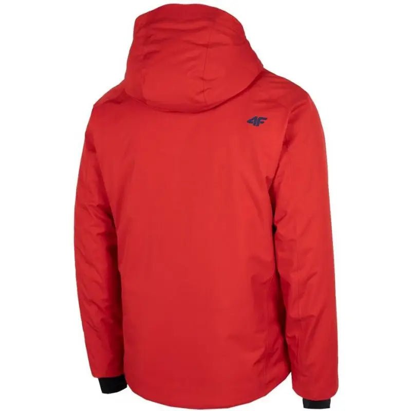 4F Men's Red Ski Jacket H4Z22 KUMN004 62S with Waterproof Protection, Detachable Hood, and Snow Skirt - Nexellus