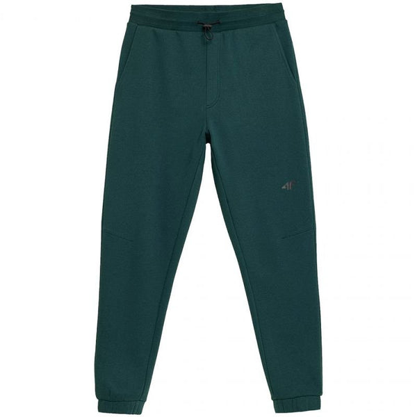 4F Men's Sea Green Pants H4Z21 SPMD011 46S with Brushed Interior, Elastic Waistband, 2 Pockets - Nexellus